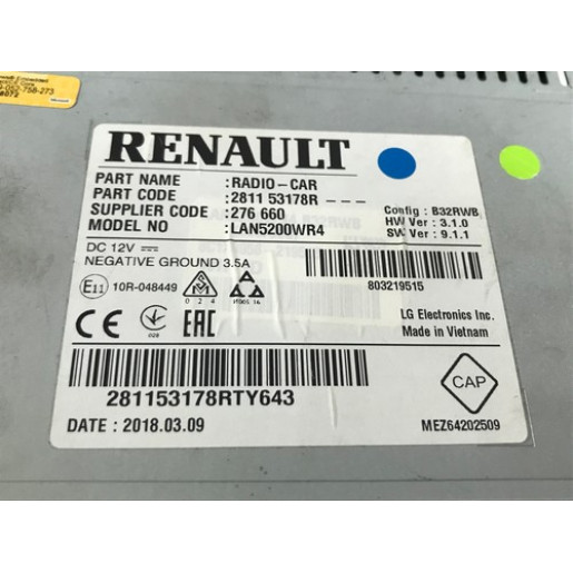 Мультимедийная система Renault Trafic III 2014-2021 281153178R
